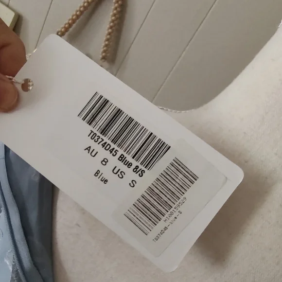 NWT Saints+Secrets Blue Floral Tiered Romper Dress with Long Sash Belt SZ Small - Picture 11 of 14